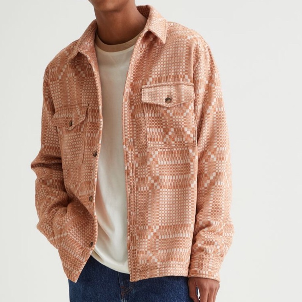 NEW - URBAN OUTFITTERS - CHENILLE CHECK BUTTON UP SHIRT